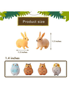 Juego de 12 Mini Animales de Jardín Skylety para Casa de Hadas 2