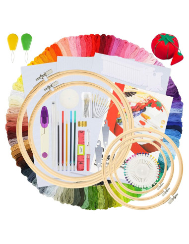 Kit de Bordado Similane 215 Piezas con 100 Hilos de Colores