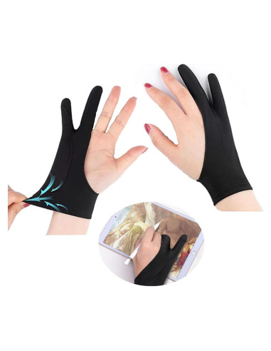 Guantes de Dibujo de Dos Dedos CAISGATO 2PCS Medianos