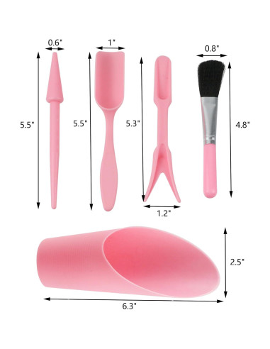 Juego de Herramientas de Jardín de Plástico Rosa - 5 Piezas