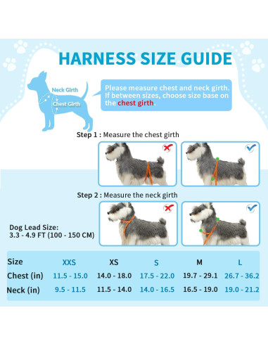 Arnés para Perros Pequeños Lukovee XXS Acolchado y Reflectante