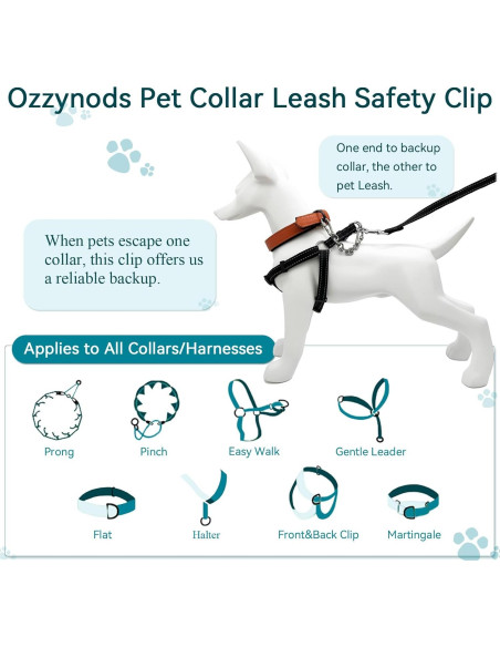 Clip de Seguridad para Collar de Perro Ozzynods 20.32 cm Acero Inoxidable Clip de Seguridad para Collar de Perro Ozzynods 20.32 cm Acero Inoxidable