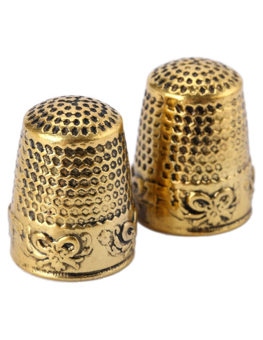 Dedales de Metal Mtsooning 2PCS Cobre Dorado para Costura