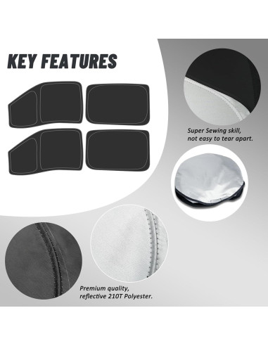 Protector Solar D-Lumina para Ventanas Ford F150 2015-2020 - Paquete de 4