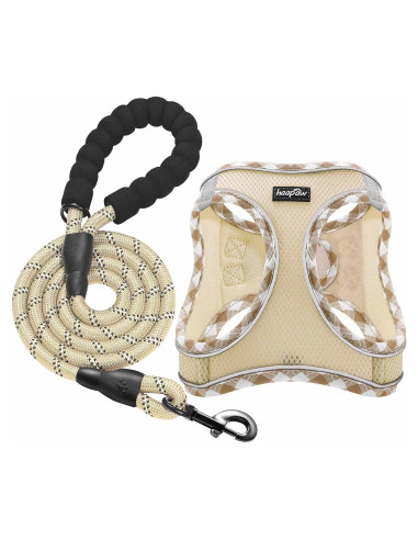 Arnés para Perro Haapaw S Beige Ajustable Reflectante