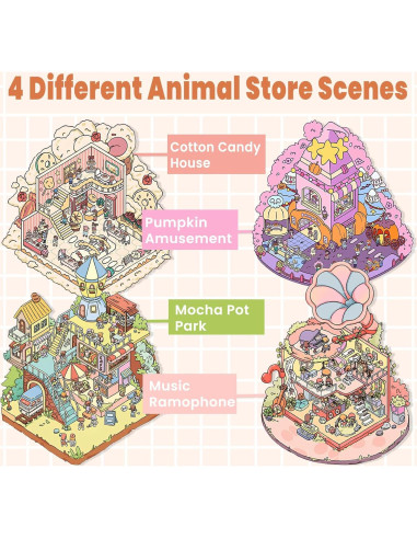 Paquete de 4 Libros de Stickers 3D NiXianLinGo - Diversión Mágica