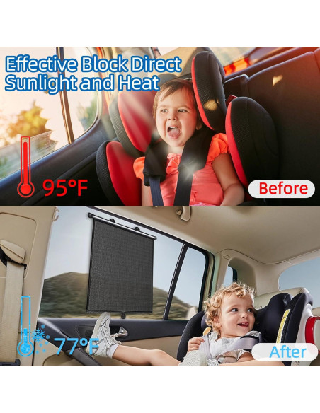 Cortina de Ventana para Coche ZATOOTO Retráctil UV 39.9x46.9cm Cortina de Ventana para Coche ZATOOTO Retráctil UV 39.9x46.9cm