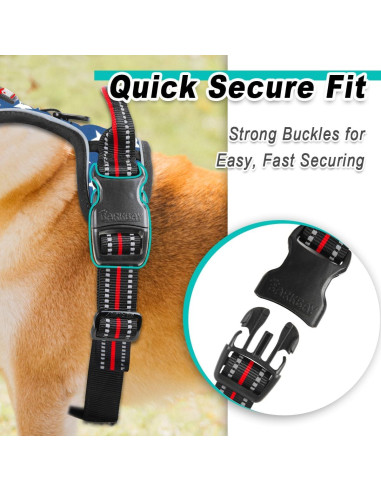 Arnés para Perros BARKBAY XL Sin Tirones Reflectante Ajustable