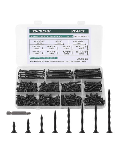 Kit de Tornillos Phillips TBUKEOM 224 Piezas Autoperforantes