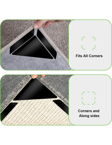 Alfombrillas Antideslizantes AnTsHome 24 Pcs Reutilizables Negro