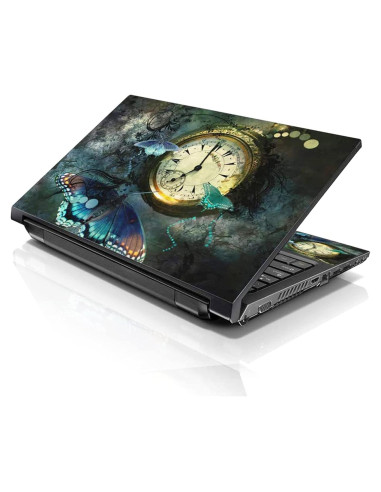 Pegatina para Laptop LSS 17-19" Mariposa Reloj Vinilo PVC