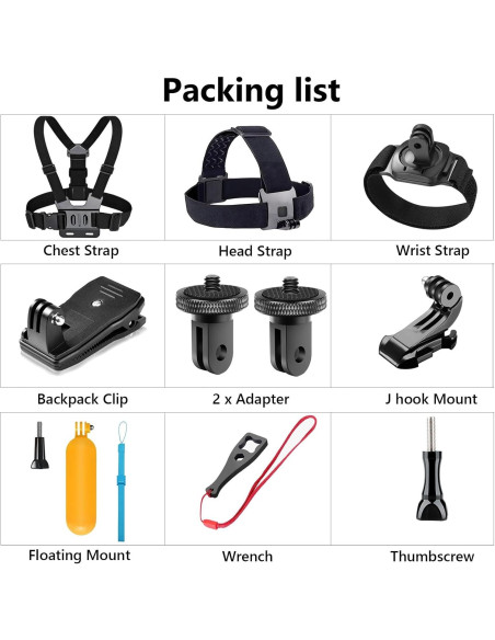 Kit de Accesorios para Cámara de Acción TANSUO 9 en 1 Kit de Accesorios para Cámara de Acción TANSUO 9 en 1