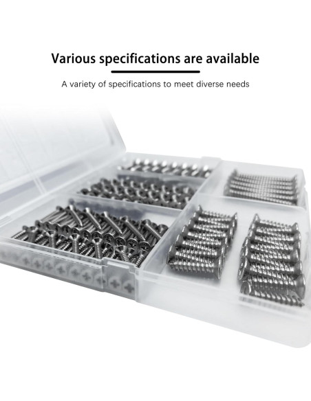 Kit de Tornillos de Acero Inoxidable INDPROD 175 Piezas Kit de Tornillos de Acero Inoxidable INDPROD 175 Piezas