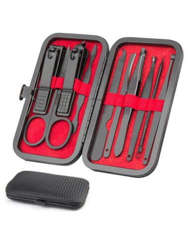 Kit de Manicura OKOM 10 Piezas Acero Inoxidable Antideslizante