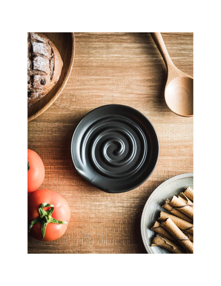 Reposapucheros Cormomu Negro para Cocina - Soporte Grande Cerámica Reposapucheros Cormomu Negro para Cocina - Soporte Grande Cerámica