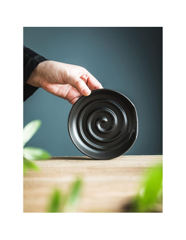 Reposapucheros Cormomu Negro para Cocina - Soporte Grande Cerámica