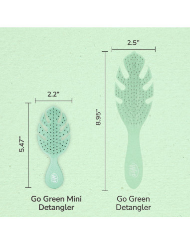 Wet Brush Go Green Mini Desenredador Verde - Cepillo de Viaje