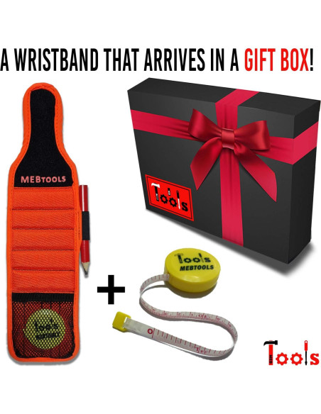 Pulsera Magnética MEBTOOLS Naranja Ajustable con 20 Imánes Pulsera Magnética MEBTOOLS Naranja Ajustable con 20 Imánes