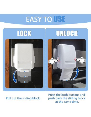 Cerradura de Horno para Niños PILISPARK - 2 Piezas Blanca