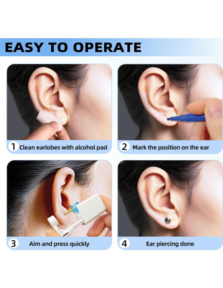 Kit de Piercing de Oreja Novopiercing 24 Piezas - 8 Aretes CZ Kit de Piercing de Oreja Novopiercing 24 Piezas - 8 Aretes CZ