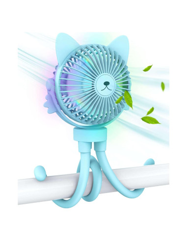 Ventilador Portátil Recargable FANimal para Cochecito Azul