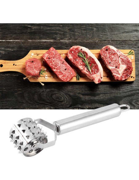 Rodillo Ablandador de Carne Yosoo, Acero Inoxidable 21x4cm Rodillo Ablandador de Carne Yosoo, Acero Inoxidable 21x4cm