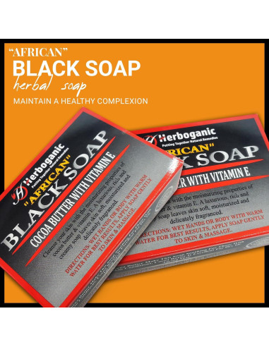 Jabón Negro Africano Herboganic con Manteca de Cacao 142 g