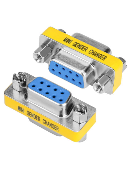 Adaptador DB9 Femenino a Femenino ENUODA - 2 Piezas RS232 Adaptador DB9 Femenino a Femenino ENUODA - 2 Piezas RS232