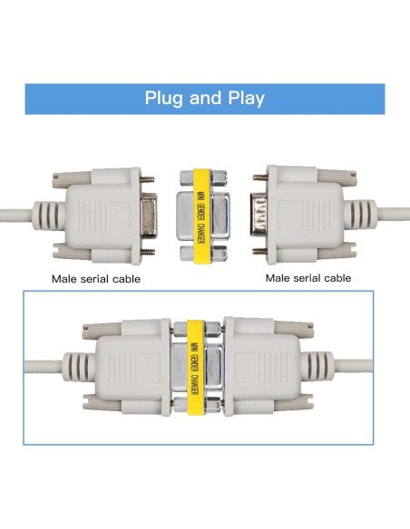 Adaptador DB9 Femenino a Femenino ENUODA - 2 Piezas RS232 Adaptador DB9 Femenino a Femenino ENUODA - 2 Piezas RS232