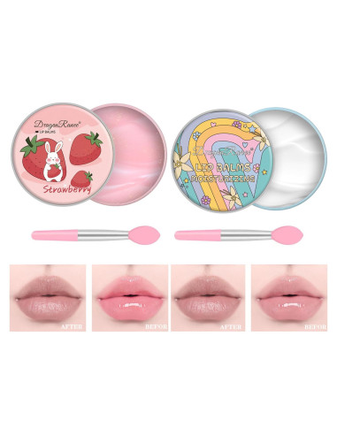 Paquete de 2 Máscaras Labiales Hidratantes Firstfly - Fresa y Coco