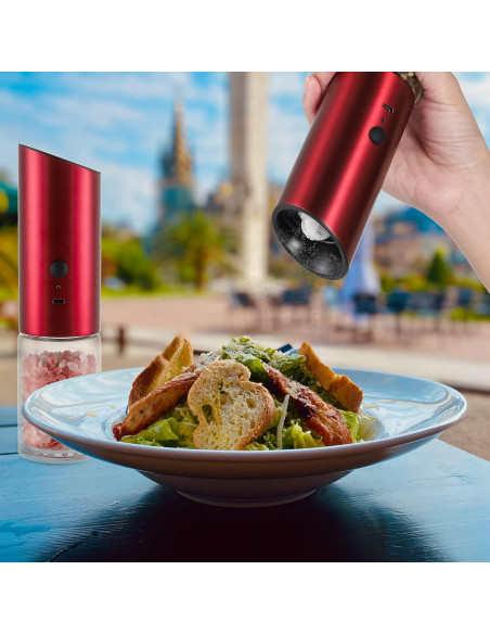 Molinillos Eléctricos de Sal y Pimienta Vzaahu Gravity - Rojo Molinillos Eléctricos de Sal y Pimienta Vzaahu Gravity - Rojo