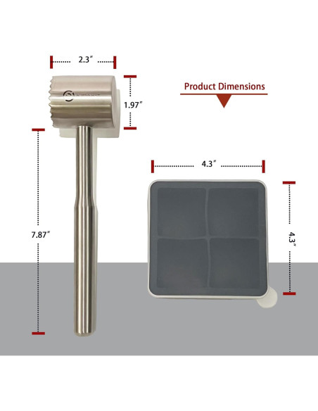 Martillo ablandador de carne Outdo. MXT acero inoxidable 24.4 cm Martillo ablandador de carne Outdo. MXT acero inoxidable 24.4 cm