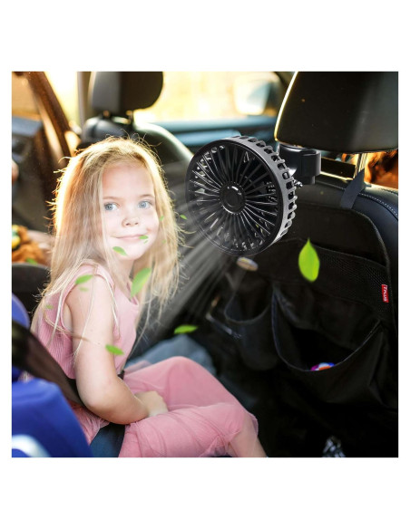 Ventilador de Auto HUENLYEL para Bebé Ajustable USB 3 Velocidades Ventilador de Auto HUENLYEL para Bebé Ajustable USB 3 Velocidades