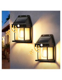 Luces de Pared Solares GIGALUMI 2 Pack con Sensor de Movimiento