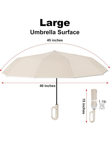 Paraguas de Viaje TradMall 280T Plegable a Prueba de Viento