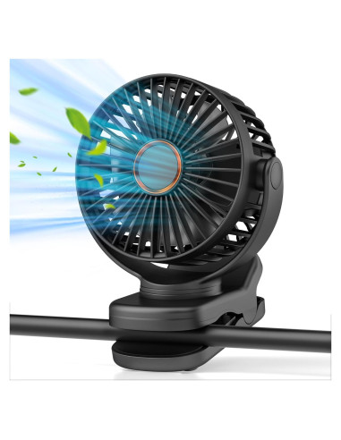 Ventilador Mini Clip ASNUG M24C Recargable 3 Velocidades Negro