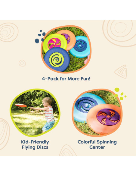 Set de 4 Discos Voladores B. Toys - Coloridos para Niños 4+ Set de 4 Discos Voladores B. Toys - Coloridos para Niños 4+