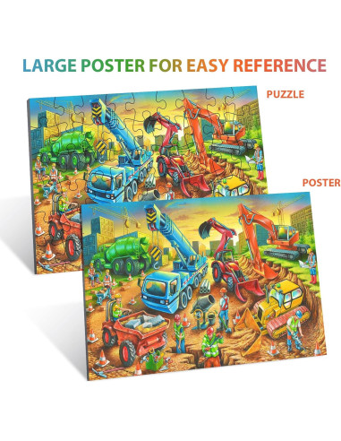 Rompecabezas de Piso OSBOO 60 Piezas Sitio de Construcción 3-10 Años