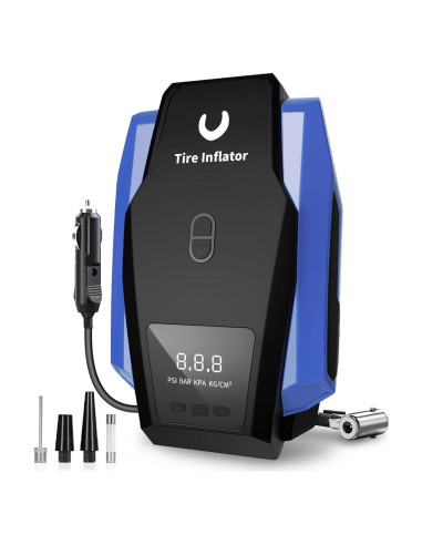 Compresor de Aire Portátil Powools 12V - Inflador Neumáticos Automóviles