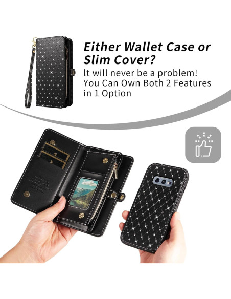 Funda Asuwish Cartera para Samsung Galaxy S10e con Protector Funda Asuwish Cartera para Samsung Galaxy S10e con Protector