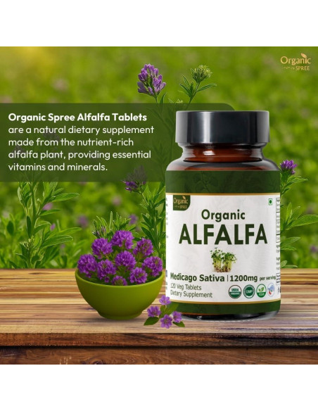 Tabletas de Alfalfa Orgánica 120 unidades Organic Spree Tabletas de Alfalfa Orgánica 120 unidades Organic Spree
