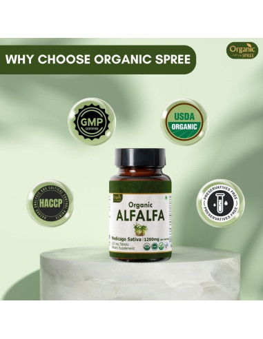 Tabletas de Alfalfa Orgánica 120 unidades Organic Spree