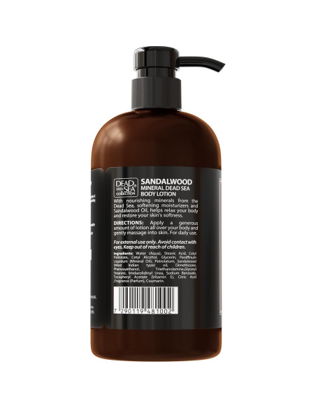 Loción Corporal Hidratante para Hombres Sándalo 500ml - Mar Muerto Loción Corporal Hidratante para Hombres Sándalo 500ml - Mar Muerto