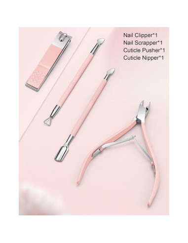 Kit de Cortadores de Cutículas Difenni 4 Piezas Profesional