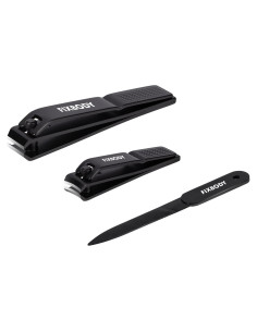 Juego de Cortauñas FIXBODY Acero Inoxidable Negro 2 Piezas