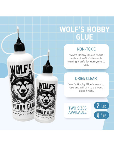 Pegamento Hobby Wolf 59ml con Punta de Aguja - Secado Transparente