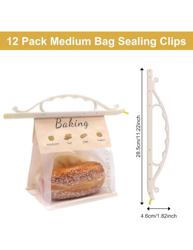 Pinzas para bolsas de comida SumDirect, 12 piezas medianas