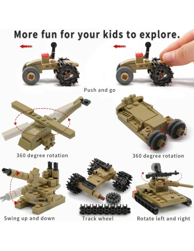 Juego de Bloques de Construcción KAZI Tanque Militar 517 Piezas