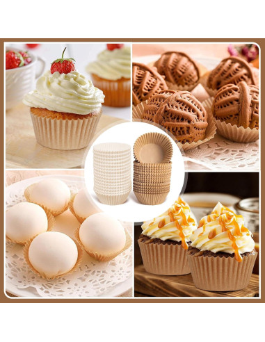 500 Forros de Cupcake Bake Choice Naturales 5 cm Antiadherentes