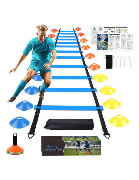 Conjunto de Entrenamiento de Velocidad YGORTECH - Escalera 6M + 16 Conos Conjunto de Entrenamiento de Velocidad YGORTECH - Escalera 6M + 16 Conos